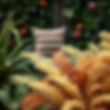 Artful Arrangement of Faux Ferns in a Garden Faux ferns beautifully arranged in a garden