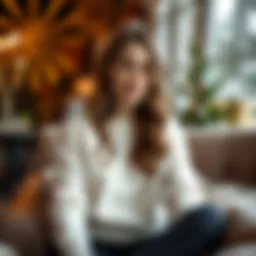 Luxurious fleece lined thermal top in a cozy setting