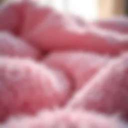 Luxurious fuzzy sheet fabric close-up showcasing texture