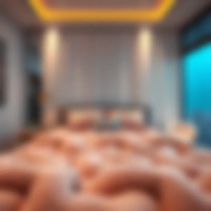 Modern Bedroom with Trendy Fuzzy Sheet Designs Trendy bedroom featuring modern fuzzy sheet designs