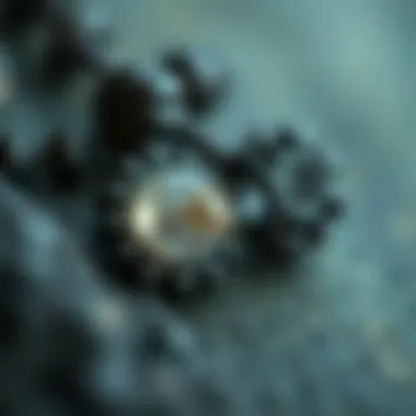 Materials and Textures of Goth Belly Button Rings Close-up of materials used in goth belly button rings, showcasing different textures.