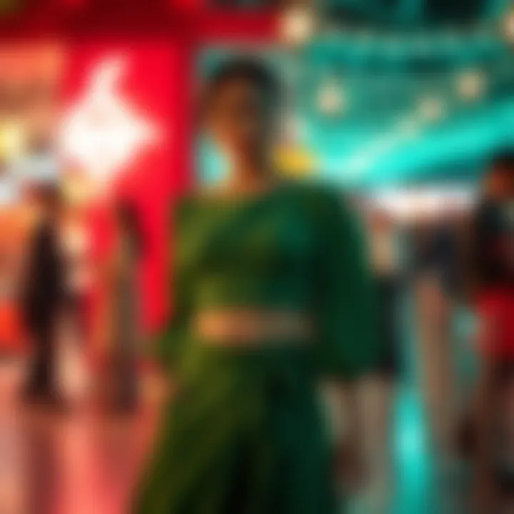 Fashionable occasion featuring the green two-piece skirt set