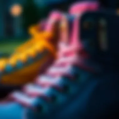 Craftsmanship of High Top Sneakers Close-up of premium materials used in high top sneakers with side zippers, highlighting craftsmanship