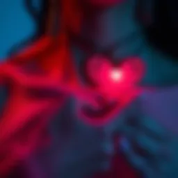 Close-up view of the intricate detail of the projection necklace