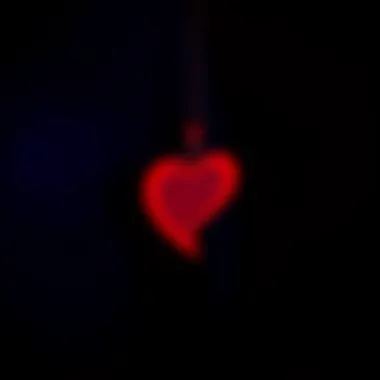 Illuminating Love: The Projection Effect Showcasing the projection effect of the necklace in a dark environment