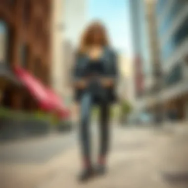 Urban Chic: Leather Pants in Contemporary Fashion Stylish leather pants showcased in a modern urban setting