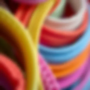 Diverse Loop Strip Designs Close-up of various loop strip designs showcasing texture and color