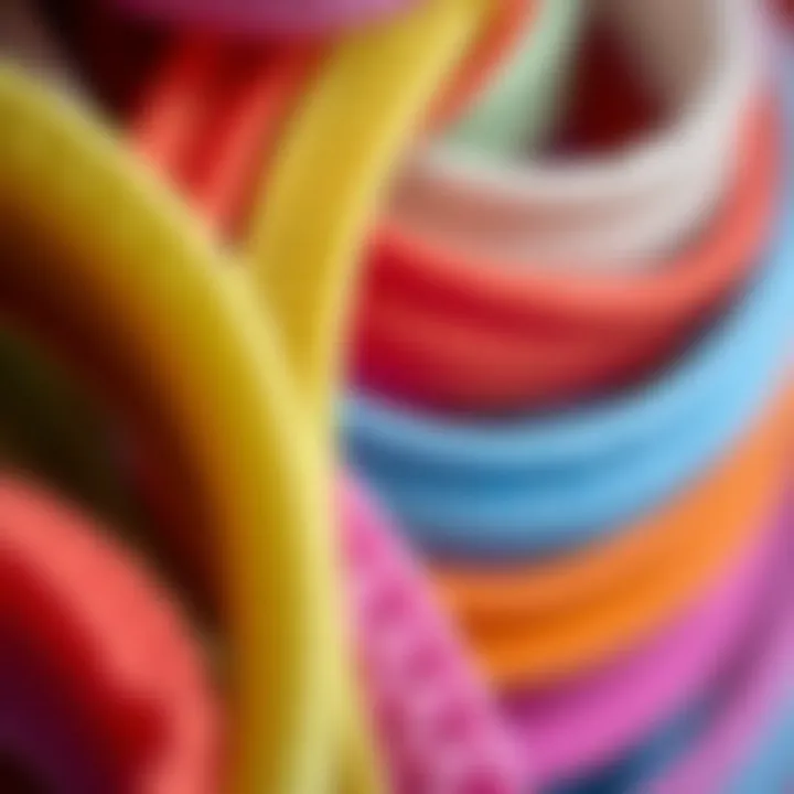 Diverse Loop Strip Designs Close-up of various loop strip designs showcasing texture and color