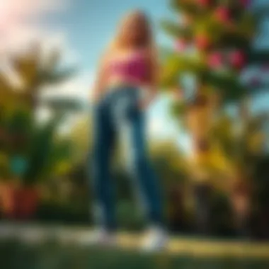 Sustainability in Loose Fit Athletic Pants Illustration depicting environmentally friendly materials used in athletic wear