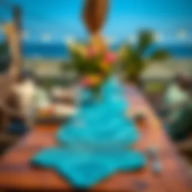 Casual Outdoor Gathering with Mermaid Runner Mermaid table runner styled for a casual outdoor gathering