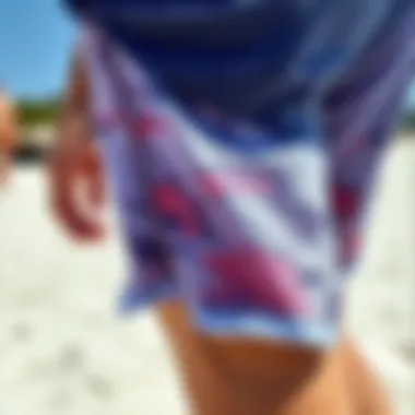 Innovative Breathable Fabric Close-up of breathable fabric used in swim shorts