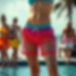 Stylish mesh swim shorts in vibrant colors