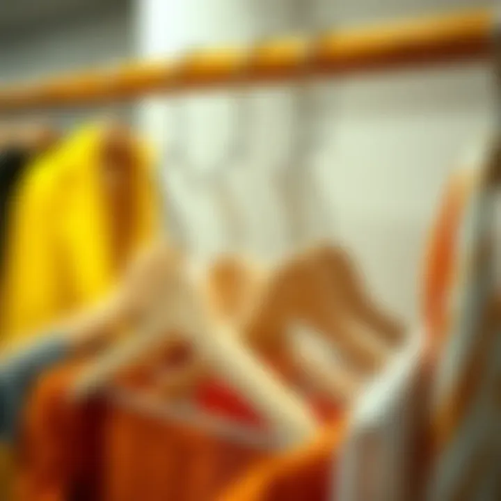 Eco-friendly Mizgi hangers displayed in a wardrobe