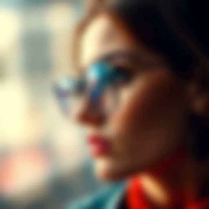 Trendy Eyewear with Unique Frame Design Close-up of trendy eyewear with unique frame design