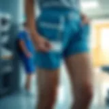 Comfortable and stylish nurse scrub shorts in a clinical setting
