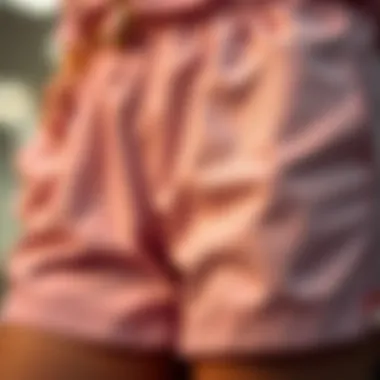 Close-up of fabric texture in nurse scrub shorts