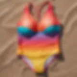 A vibrant ombre tankini showcasing gradient colors at the beach