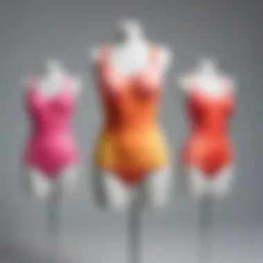 Fashionable ombre tankini styles displayed on a mannequin