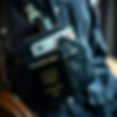 Organized travel essentials in a neck pouch