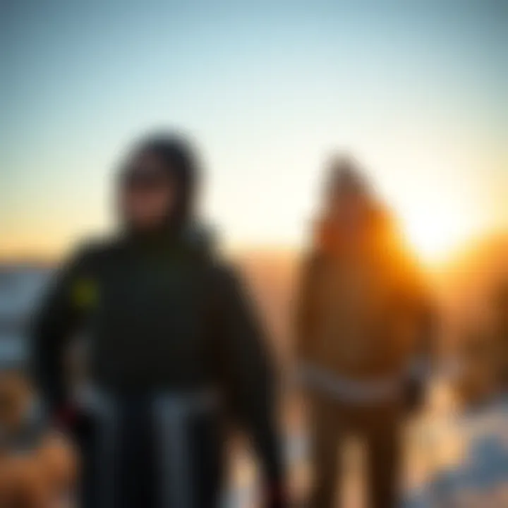 Fleece lined thermal tops in outdoor winter adventure