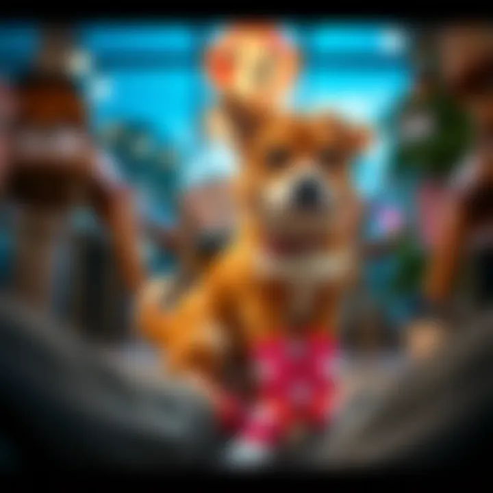 Consumer showcasing personalized pet socks in stylish settings