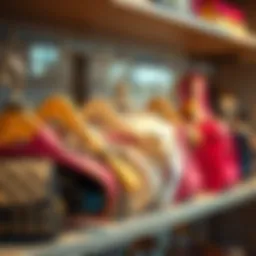 Elegant assortment of purse hangers displayed on a shelf