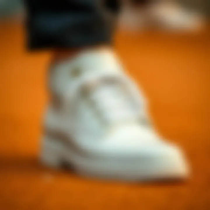 Close-up of a shoe widener demonstrating its mechanics