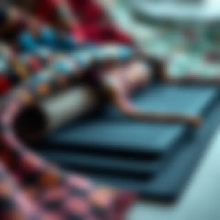 Eco-friendly silicone mats displayed with sustainable fashion materials.