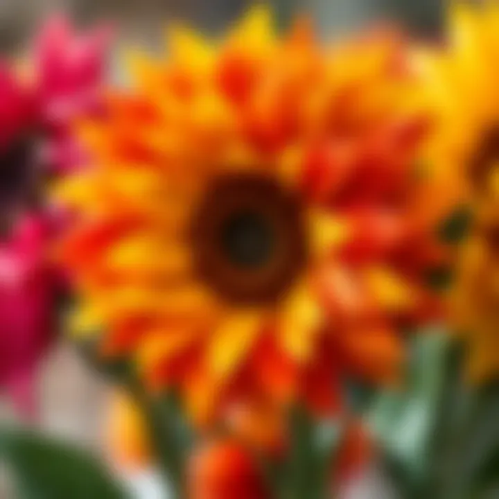 Vibrant Silk Sunflower Head Design Elegant silk sunflower head design showcasing vibrant colors and intricate details.