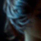 Close-up view of a stacked hair wig showcasing intricate layering and texture