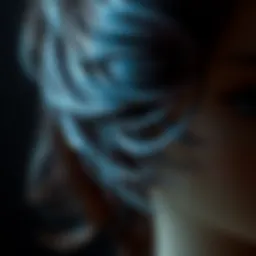 Close-up view of a stacked hair wig showcasing intricate layering and texture