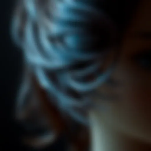 Close-up view of a stacked hair wig showcasing intricate layering and texture