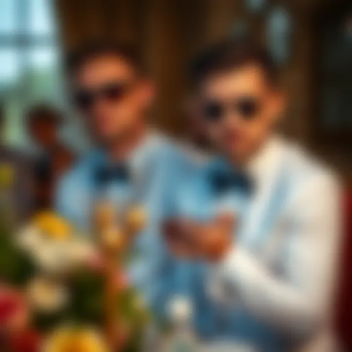 Groomsmen sunglasses set as part of wedding décor
