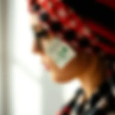 An eco-friendly label indicating sustainable practices in headband production