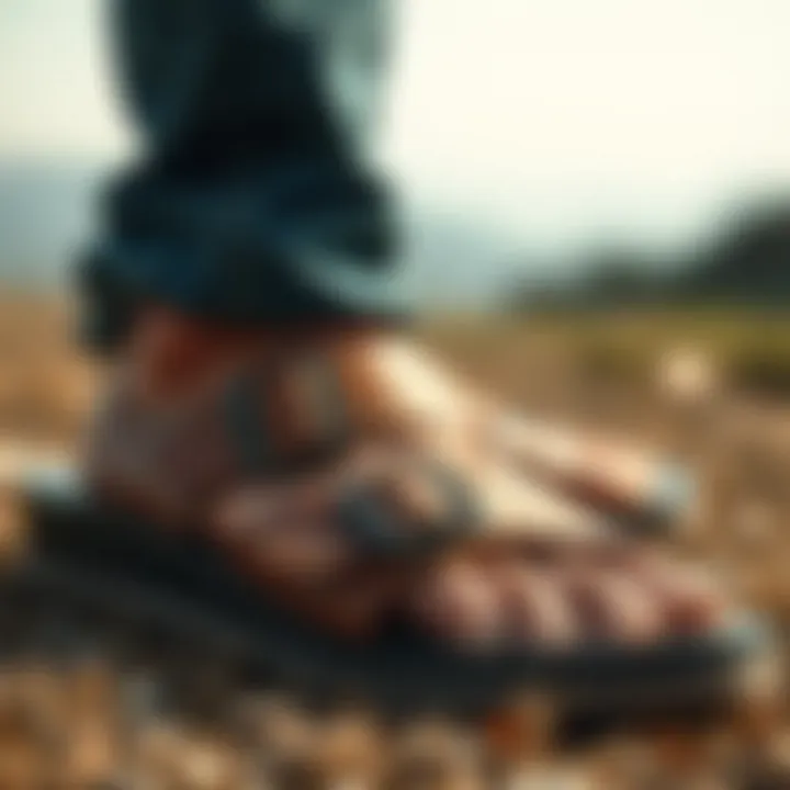 A close-up view of sustainable materials used in crafting sandals