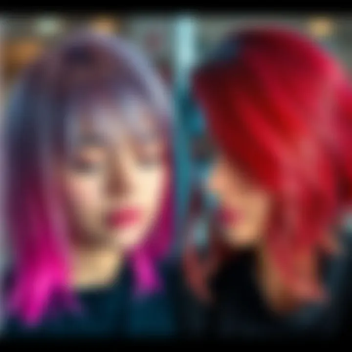 Transformational Effects of Temporary Color Before and after effects of temporary hair color on styled hair