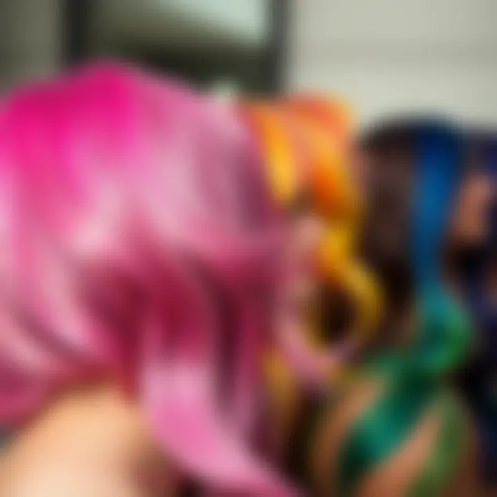 Color Palette Exploration Showcasing the variety of colors available in comb-in hair color