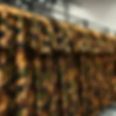 Array of Camouflage Long Dresses An array of camouflage long dresses displayed on hangers