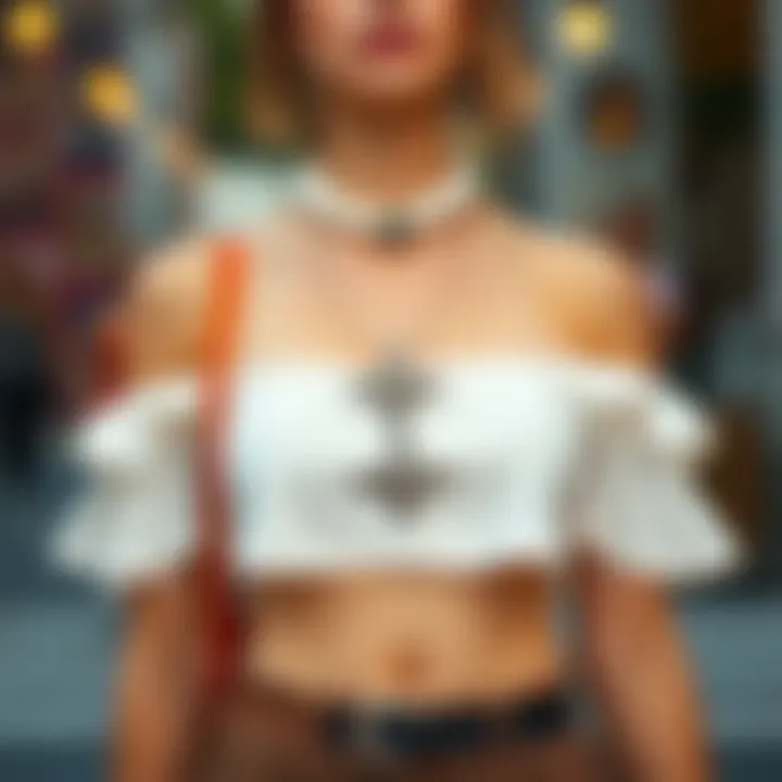 An array of accessories complementing crop tops for a complete look