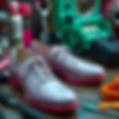 Maintenance Tools for Pink Dance Shoes Maintenance tools and products for preserving pink dance shoes