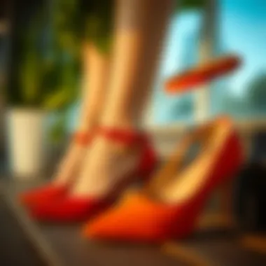 Diverse styling options featuring pump shoes with ankle straps