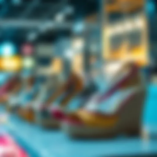 A chic display of various wedge shoe designs showcasing unique craftsmanship