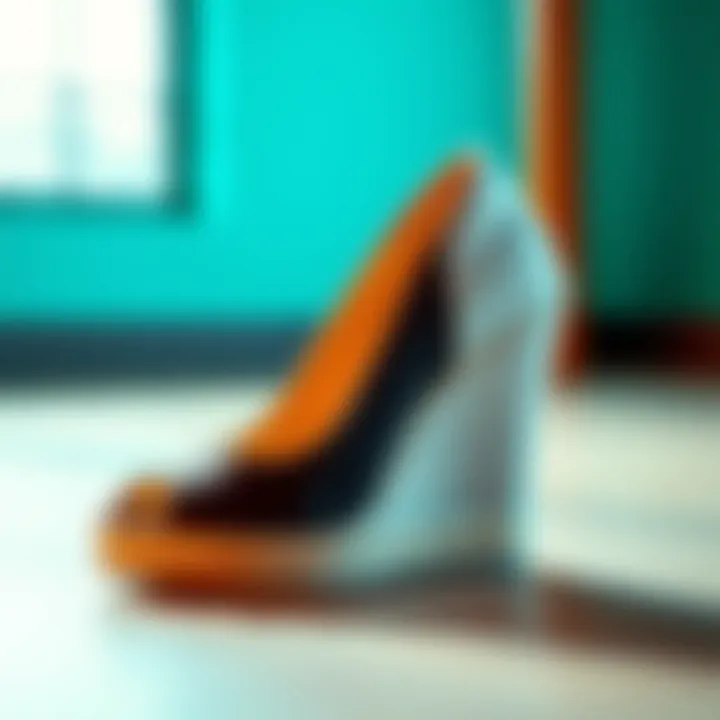 An elegant wedge shoe crafted from sustainable materials