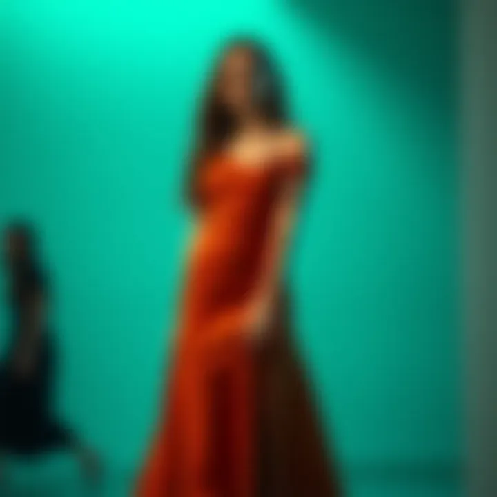 Sustainable fashion showcase emphasizing eco-friendly materials for the dress