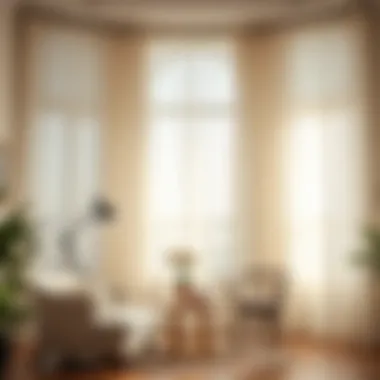 Stylish Indoor Setting with Elegant Chiffon Charming indoor setting with white chiffon curtains as a stylish backdrop