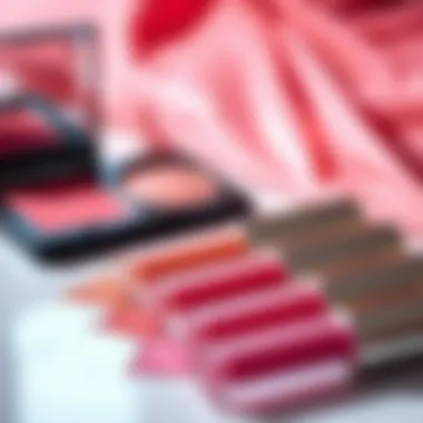 A vibrant palette of liquid blush shades showcasing color dynamics