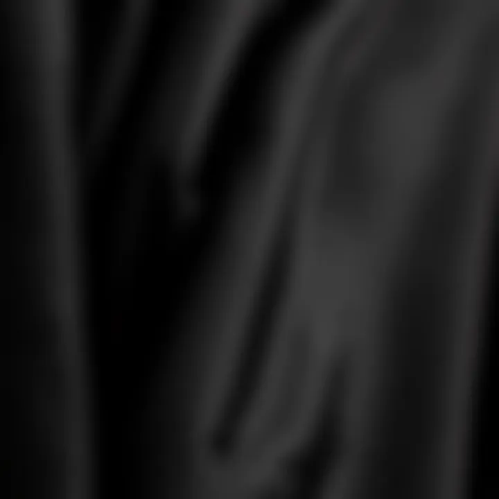 Fabric Choices for the Black Formal Cape Close-up of luxurious fabric used for a black formal cape
