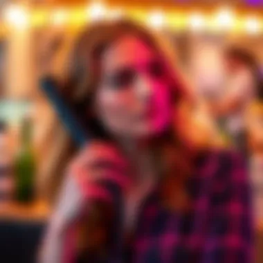 User effortlessly styling hair using mini curler