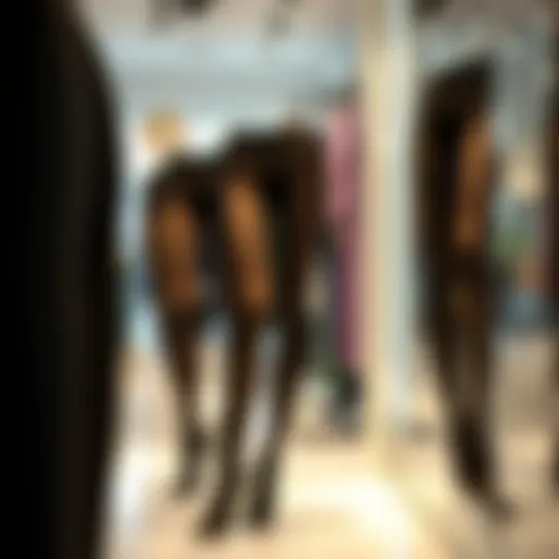 Stylish Variations of See-Through Leggings Elegant display of various see-through leggings in a boutique setting