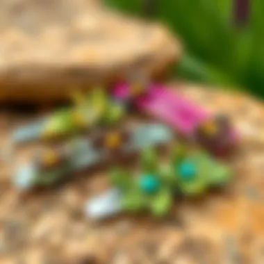 Eco-Friendly Collection of Sprout Hair Clips A collection of eco-friendly sprout hair clips displayed on a natural surface.
